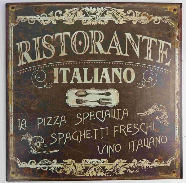 Blechschild Restorante Italiano 30x30