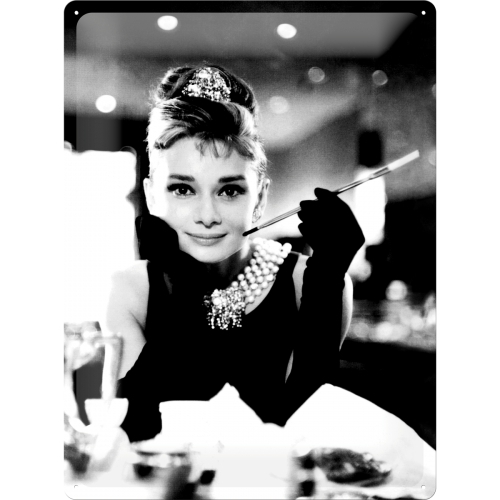Blechschild Audrey Hepburn - Holly Golightly 30x40