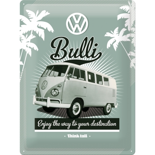 Blechschild 40x30 VW Bulli "enjoy the way to your destination" - think tall