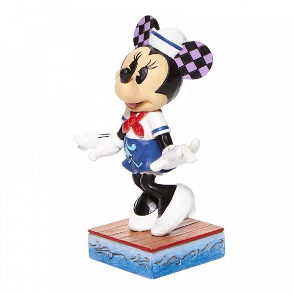 Jim Shore Disney Traditions Minnie Mouse Minnie Maus 'Sassy Seemann' Figur auf Sockel